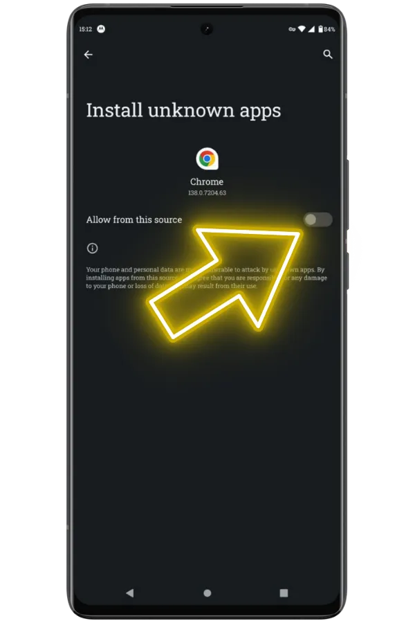 Allow unknown sources